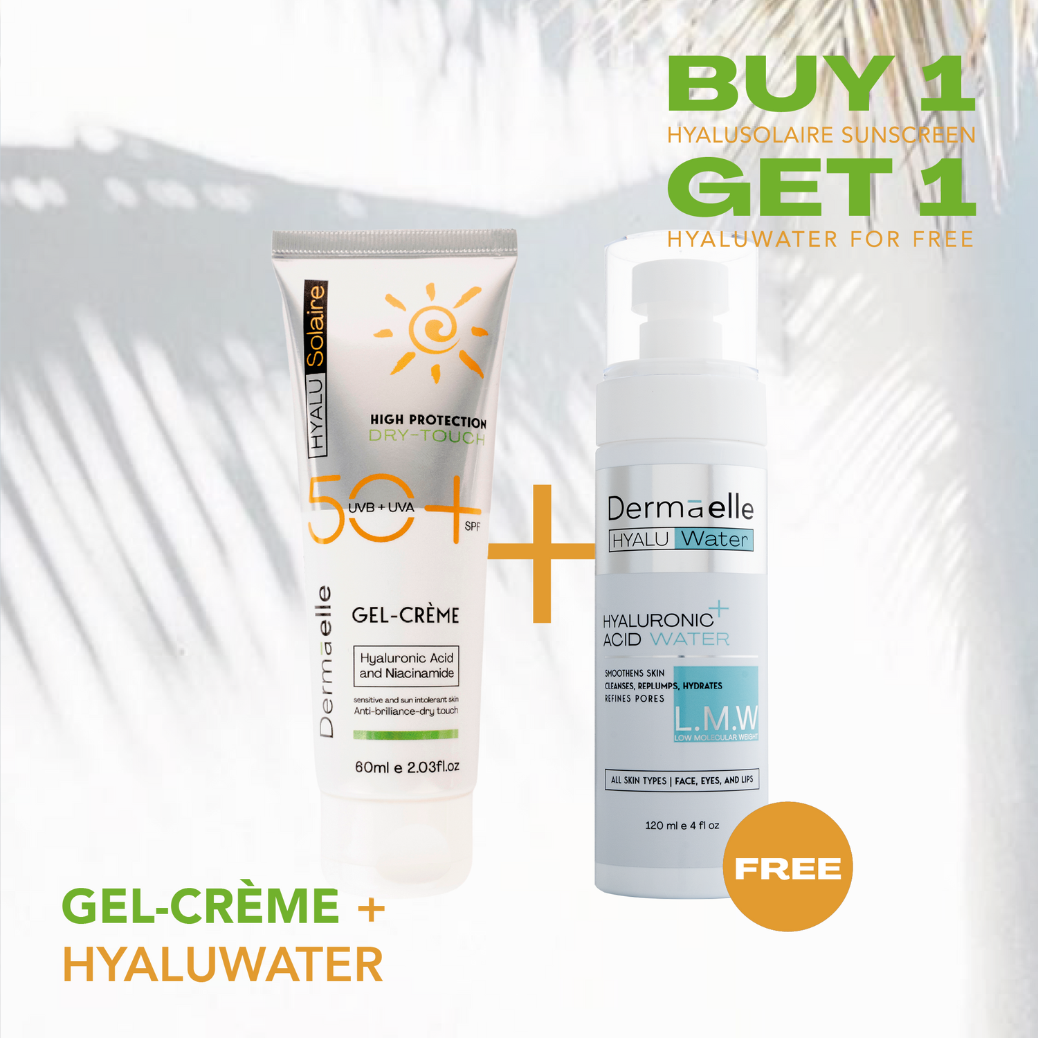 HyaluSolaire GEL-CRÈME + Hyaluwater Hyaluronic Acid Water