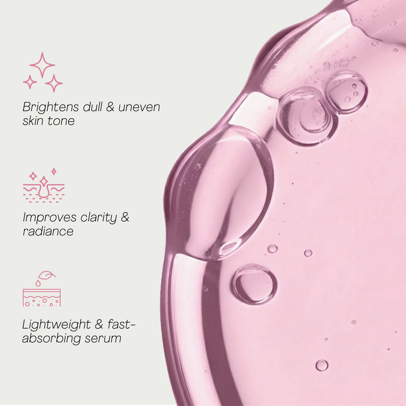 Glycolic acid serum pink texture with exfoliating benefits