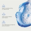 Cica Facial Cleanser blue gel texture benefits infographic