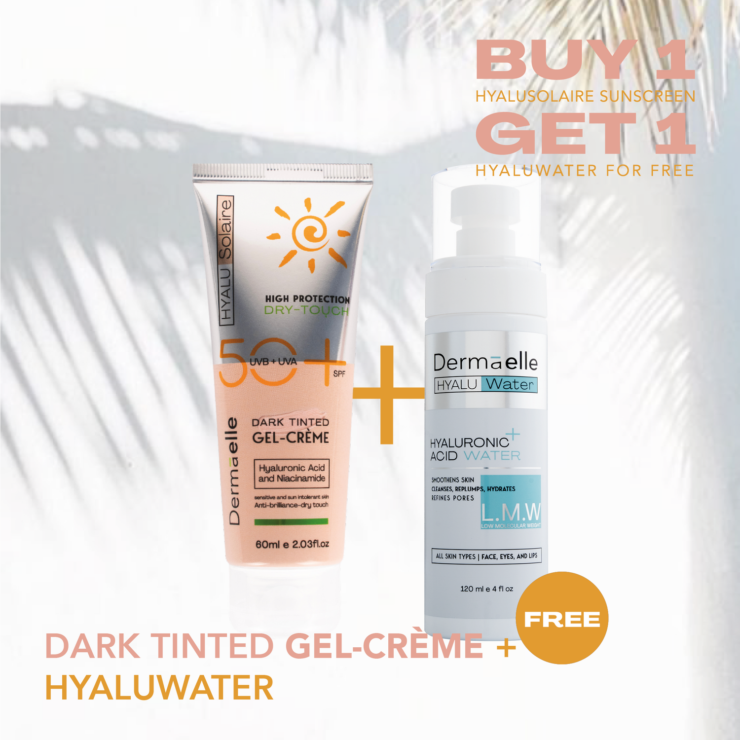 HyaluSolaire Dark Tinted GEL-CRÈME + Hyaluwater Hyaluronic Acid Water