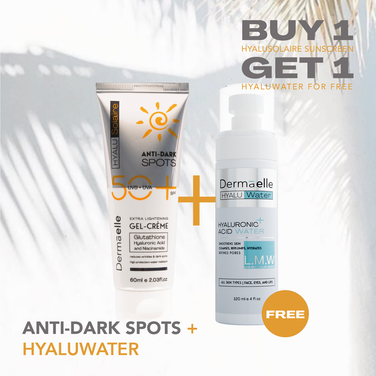 HyaluSolaire Anti Dark Spots GEL-CRÈME + Hyaluwater Hyaluronic Acid Water