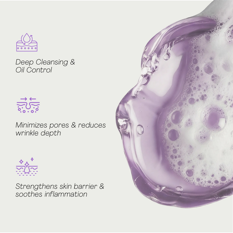 Niacleanser purple cleansing gel texture with benefits