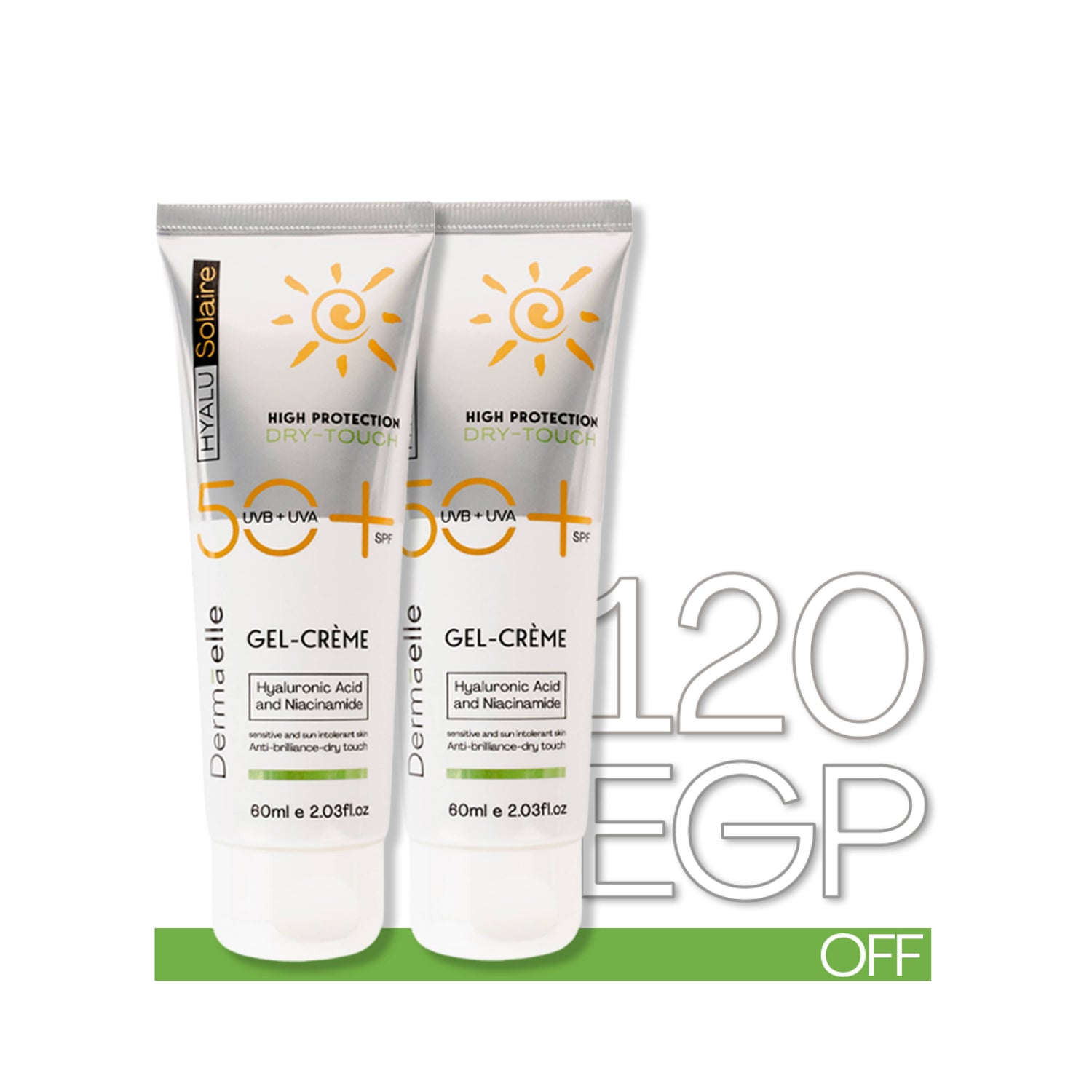 2x HyaluSolaire GEL-CRÈME SPF 50+