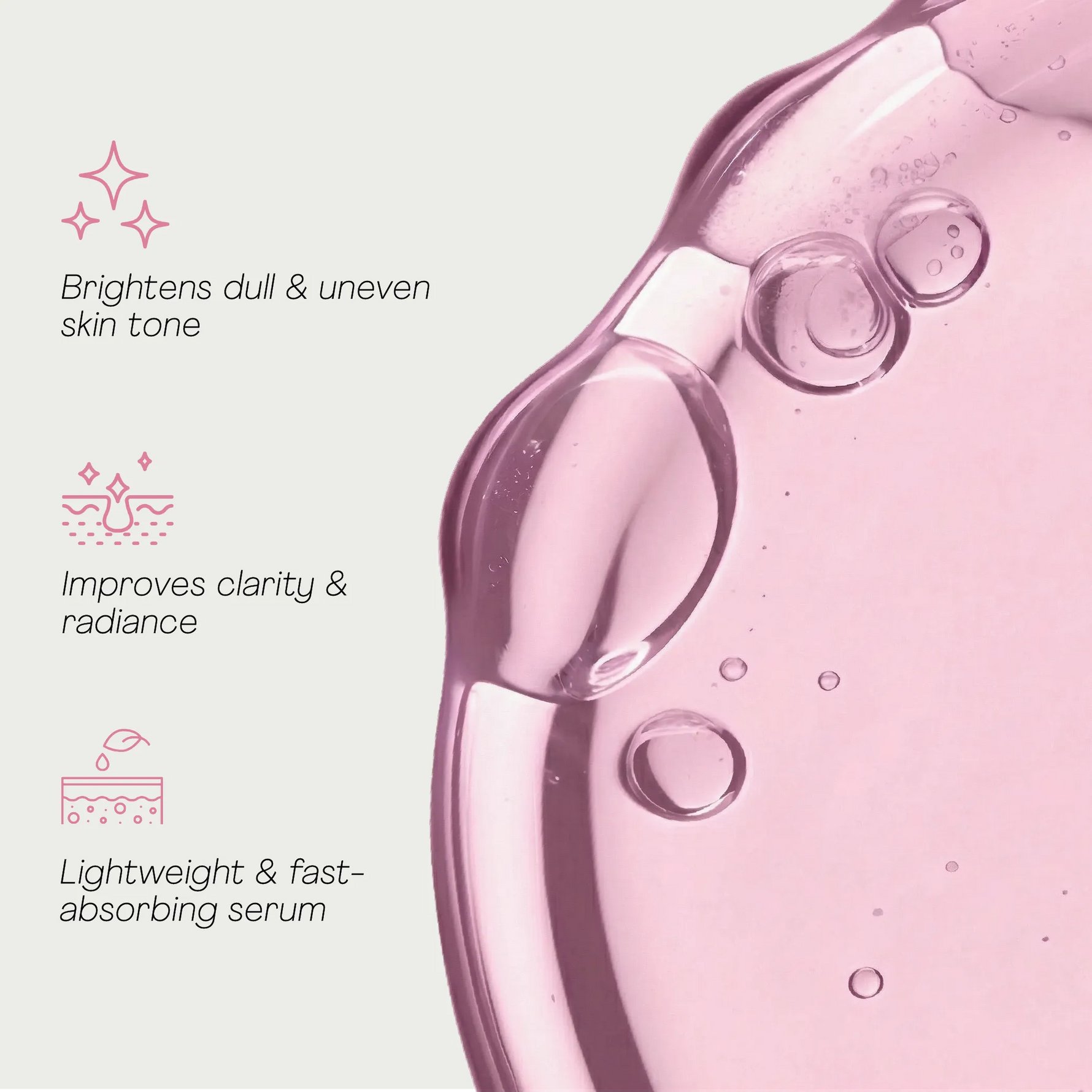 Glycolic acid serum pink texture with exfoliating benefits