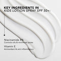 KidsSolaire Lotion Spray SPF 50 key ingredients cream texture
