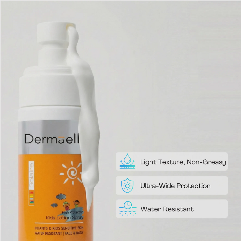 KidsSolaire Lotion Spray SPF 50 light non-greasy benefits